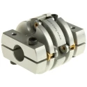 Huco Flexible Coupler 33.5 mm OD, 40.1 mm Length, Spring Quality Stainless Steel Membrane, Model 466.33.3232