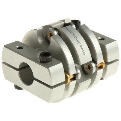 Huco Flexible Coupler 33.5 mm OD, 40.1 mm Length, Spring Quality Stainless Steel Membrane, Model 466.33.3232