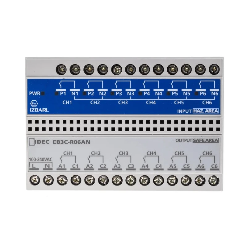 Idec 6 Channel Relay Barrier Zener Barrier ATEX Certified DIN Rail Mount EB3C-R06AN