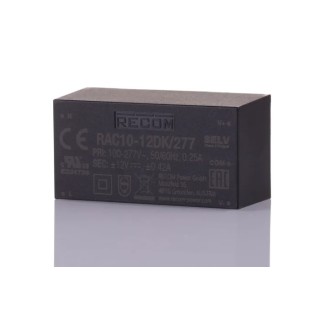 Recom Switching Power Supply 2 Output 12V DC 10W 85-305V AC Input RAC10-12DK/277