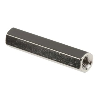 RS PRO Hex Threaded Brass Standoff M3, 25 mm Length, Nickel Finish 222-430