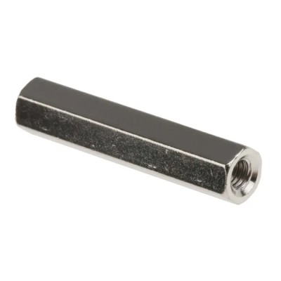RS PRO Hex Threaded Brass Standoff M3, 25 mm Length, Nickel Finish 222-430