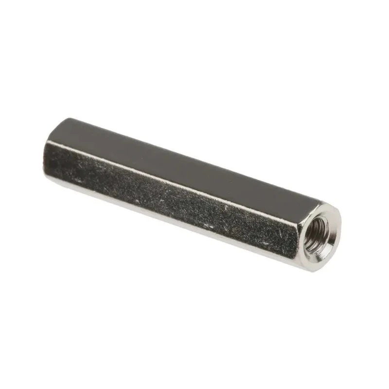 RS PRO Hex Threaded Brass Standoff M3, 25 mm Length, Nickel Finish 222-430