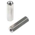 RS PRO Hex Threaded Brass Standoff, Female/Female, 25 mm Length, M4 Thread, Nickel Finish 222-503