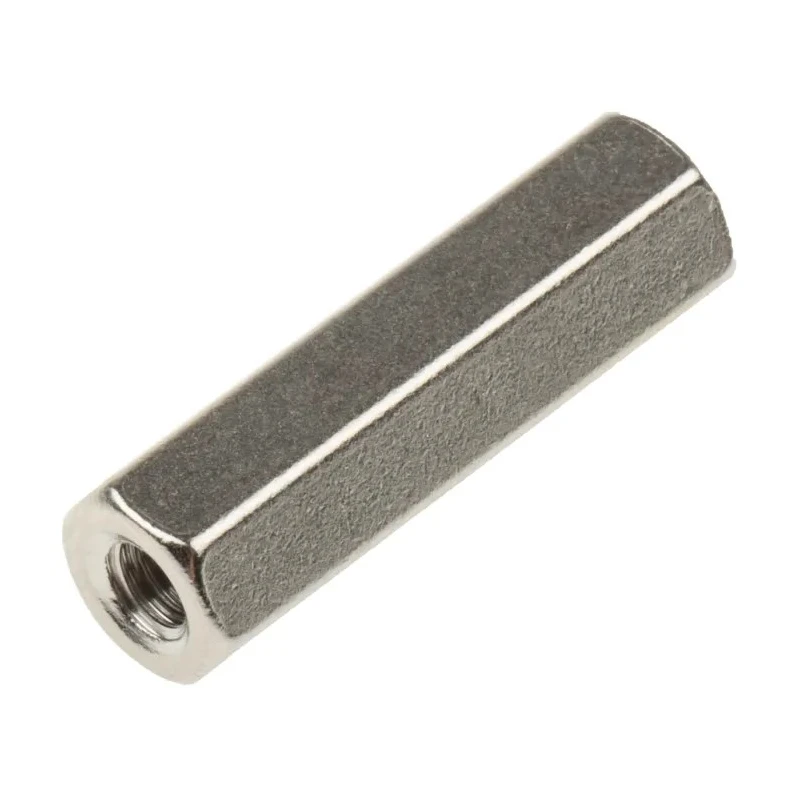 RS PRO Hex Threaded Brass Standoff, Female/Female, 25 mm Length, M4 Thread, Nickel Finish 222-503