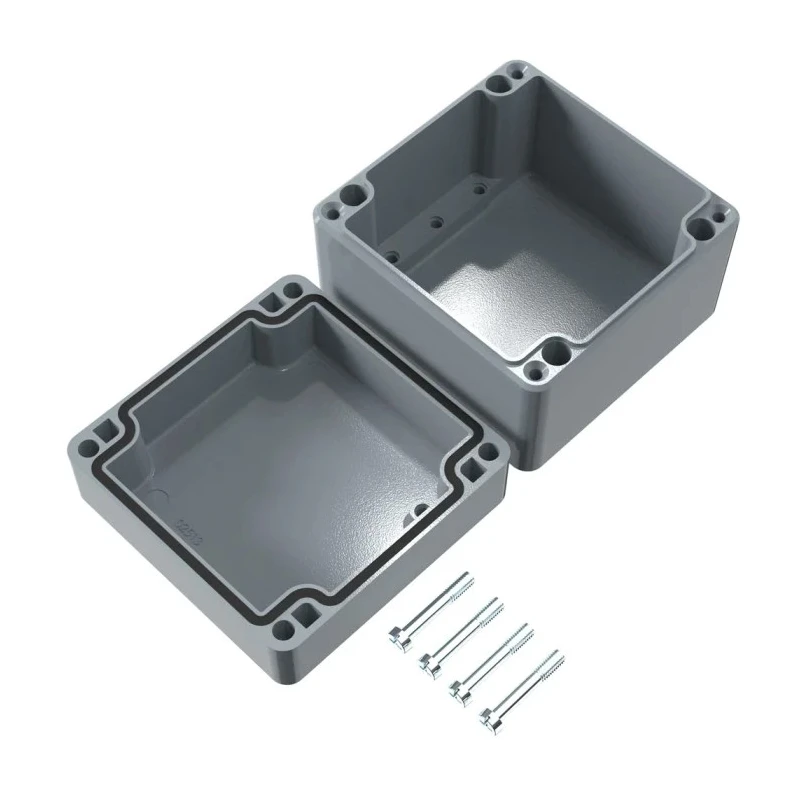 Rose Aluminium Standard Series Die Cast Aluminium Enclosure Grey Lid IP66 IK09 122mm x 122mm x 120mm 01121209