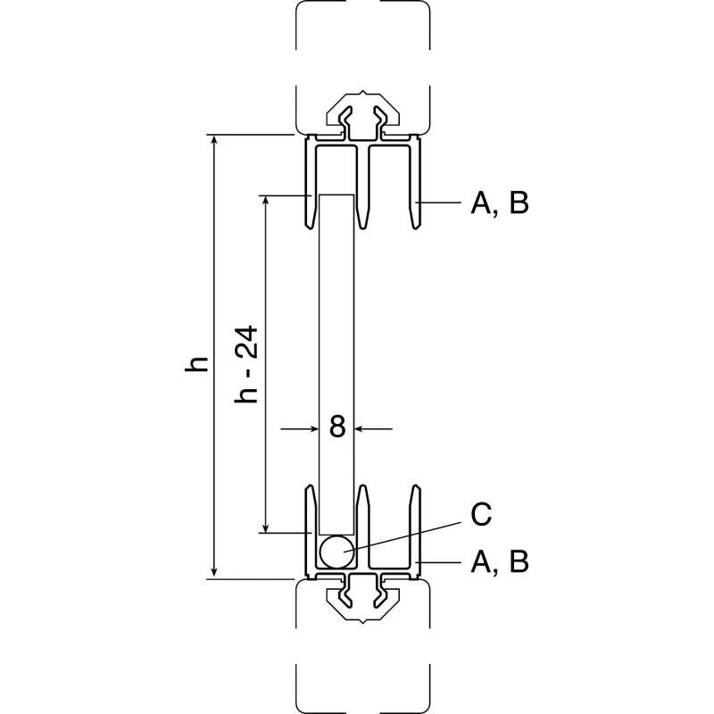 Bosch Rexroth Black Door Profile, 2 m Length x 8 mm Diameter Polyoxymethylene Round Glide Rod 3842516694
