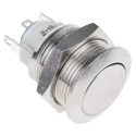 APEM AV Series Push Button Switch, Latching Operation, Silver Actuator, 19.2 mm Cutout, IP65, 2A Contact Current AV09100EA200