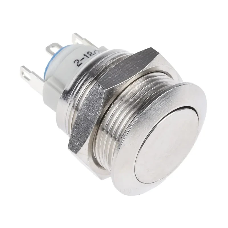 APEM AV Series Push Button Switch, Latching Operation, Silver Actuator, 19.2 mm Cutout, IP65, 2A Contact Current AV09100EA200