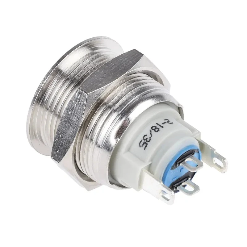 APEM AV Series Push Button Switch, Latching Operation, Silver Actuator, 19.2 mm Cutout, IP65, 2A Contact Current AV09100EA200