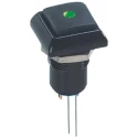 APEM IP Series Illuminated Latching Push Button Switch, Panel Mount, 12 mm Cutout, Green LED, IP67, 48 V AC IPC1SAD2LOG