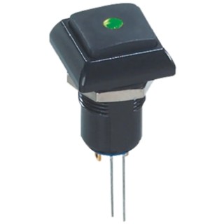 APEM IP Series Illuminated Latching Push Button Switch, Panel Mount, 12 mm Cutout, Green LED, IP67, 48 V AC IPC1SAD2LOG