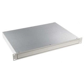 RS PRO Grey Steel Keyboard Rack Drawer 1 U, 483 mm Width x 456 mm Depth 223-764