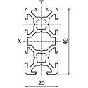 Bosch Rexroth Silver Aluminium Strut Profile 20 x 40 mm 6 mm Groove, 3 m Length, Series MGE 13.2 3842992891/3000