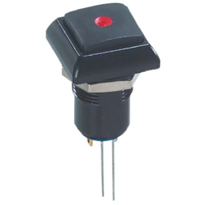 APEM IP Series Illuminated Push Button Switch, Latching, Panel Mount, 12 mm Cutout, Red LED, IP67, 48V AC IPC1SAD2LOS