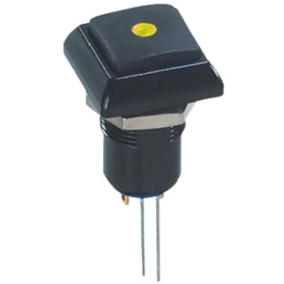 APEM IP Series Illuminated Push Button Switch, Latching, Panel Mount, 12 mm Cutout, Yellow LED, IP67, 50 V dc 48 IPC1SAD2L0Y