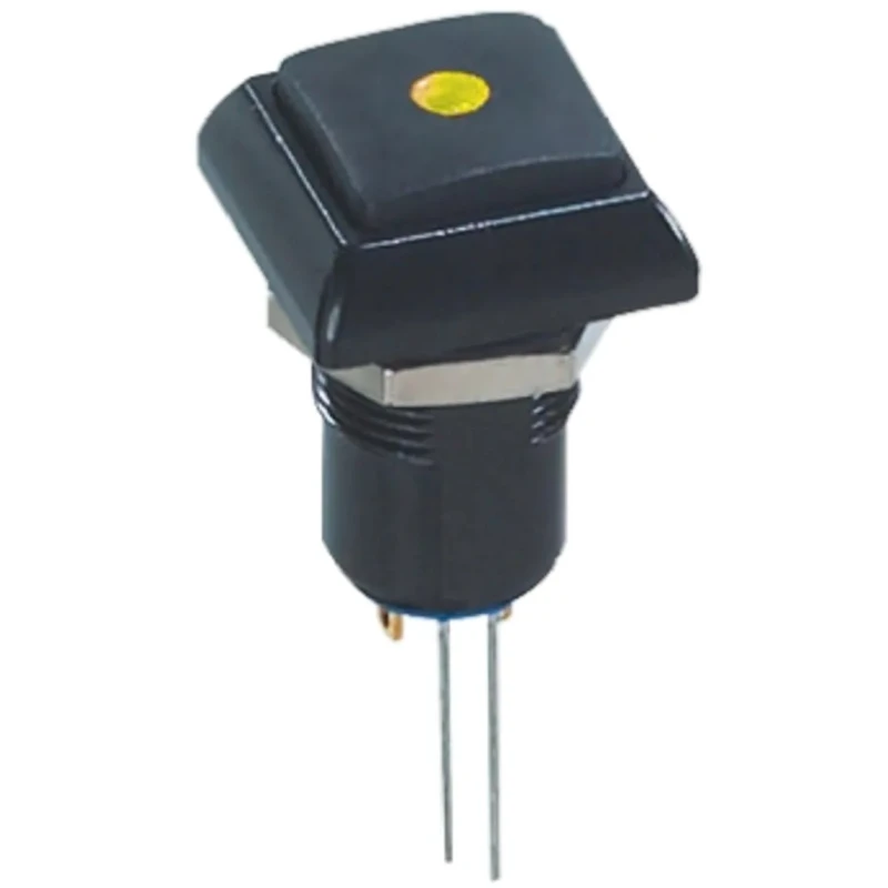 APEM IP Series Illuminated Push Button Switch, Latching, Panel Mount, 12 mm Cutout, Yellow LED, IP67, 50 V dc 48 IPC1SAD2L0Y