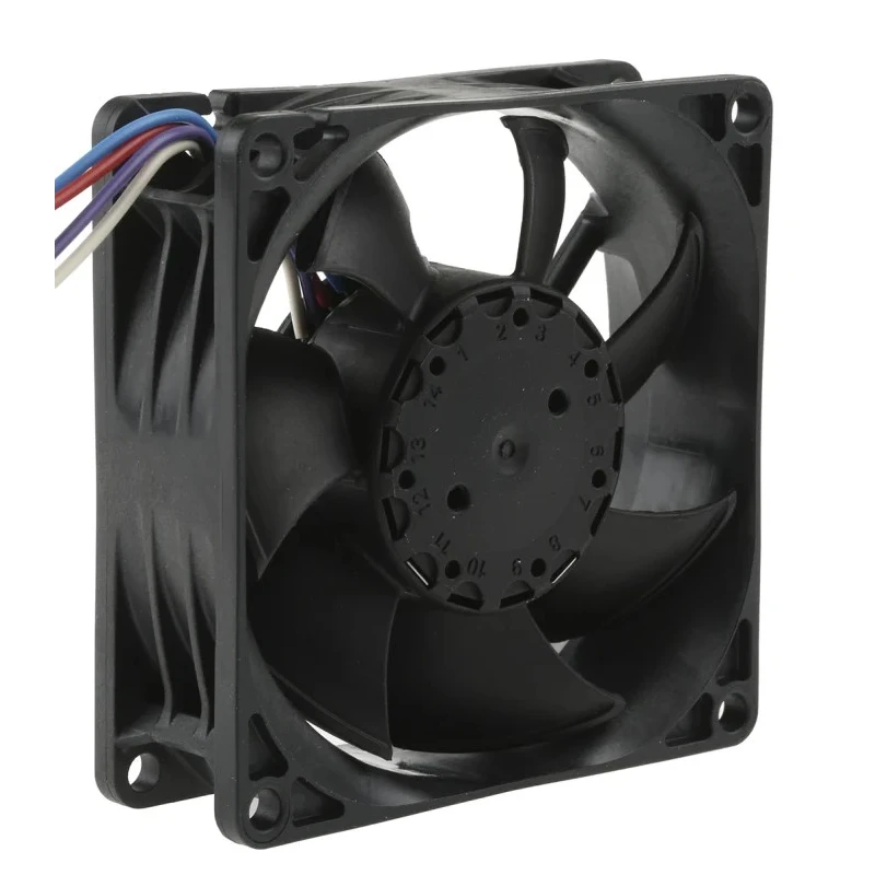 ebm-papst 8450 Series Axial Fan, 12V DC, 82 m³/h Airflow, 3.6 W Power, 0.12 A Max Current, IP20, 80 x 80 x 25.4 mm 8452/2HHP