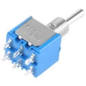 APEM Toggle Switch Panel Mount On-Off-On DPDT 4A 30V DC 250V AC Brass Actuator 5647A