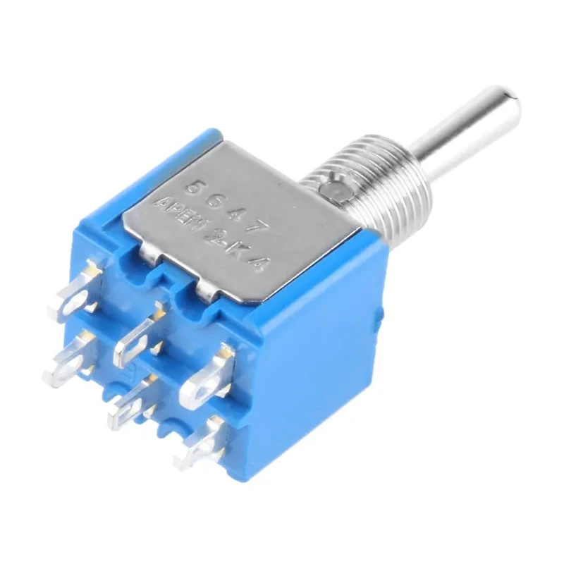 APEM Toggle Switch Panel Mount On-Off-On DPDT 4A 30V DC 250V AC Brass Actuator 5647A