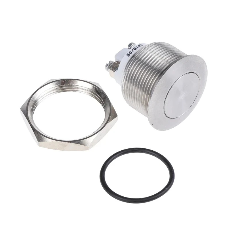 APEM AV Series Panel Mount Momentary Push Button Switch silver actuator 22.2 mm Cutout SPST IP65 48 V dc AV031003C940K