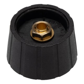 Sifam Potentiometer Knob 29.5 mm Diameter Black Nylon Matt Finish Circular Shaft 6.35 mm S290250-BLK