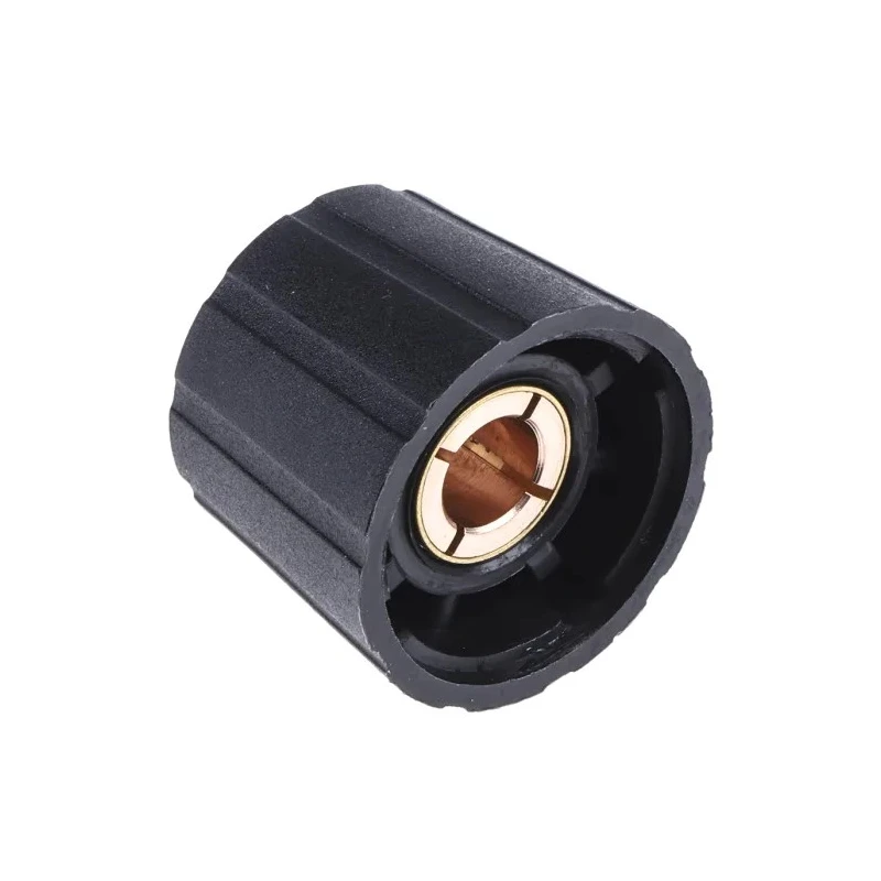 Sifam Black Nylon Potentiometer Knob 21.5 mm Diameter, 17.7 mm Height, Circular 6 mm Shaft S210006-BLK