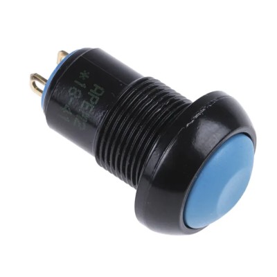 APEM IP Series Push Button Switch Latching Panel Mount 13.6 mm Cutout SPST Blue Actuator IP67 50V dc IPR1SAD1