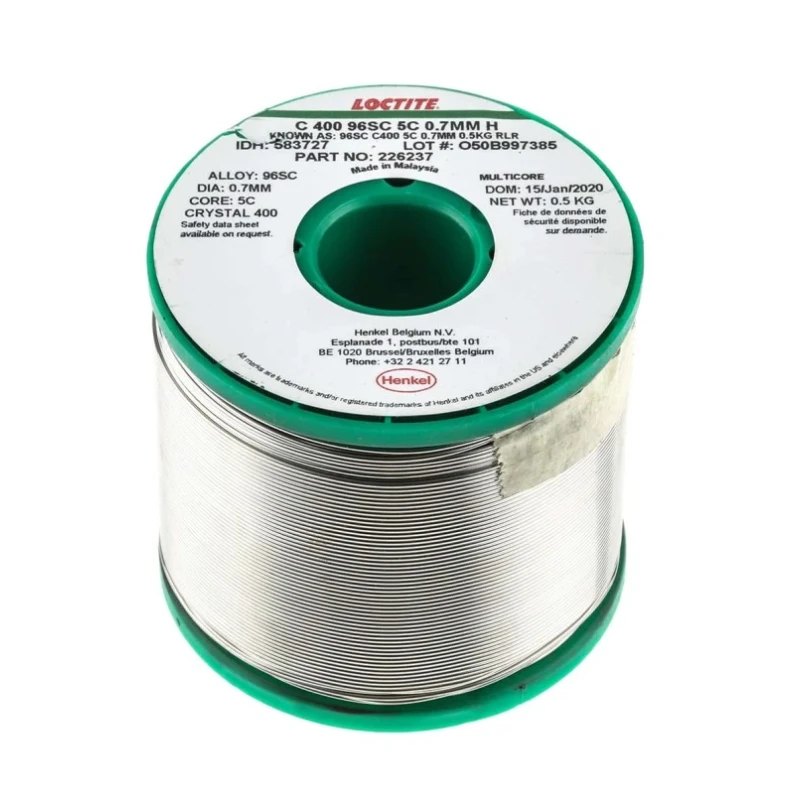 Multicore Lead Free Solder Wire 0.7 mm Diameter 217°C Melting Point Sn95.5 Ag3.8 Cu0.7 Halogen Free Flux 500g 583727