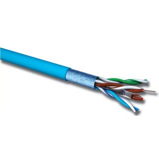 Multimedia Connect Shielded Screened Cat6 Ethernet Cable Low Smoke Zero Halogen, 100 m, Blue 