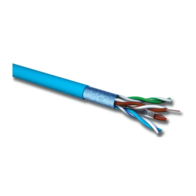 Multimedia Connect Shielded Screened Cat6 Ethernet Cable Low Smoke Zero Halogen, 100 m, Blue 