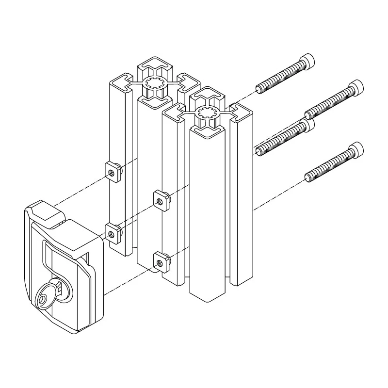 Bosch Rexroth Door Lock Galvanised Steel, Die Cast Zinc 10 mm Slot MGE Series 3842530353