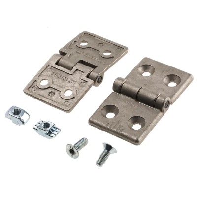 Bosch Rexroth Die Cast Aluminium Door Hinge, Nickel-Plated Finish, Compatible with 45 mm MGE Strut Profile 3842544531