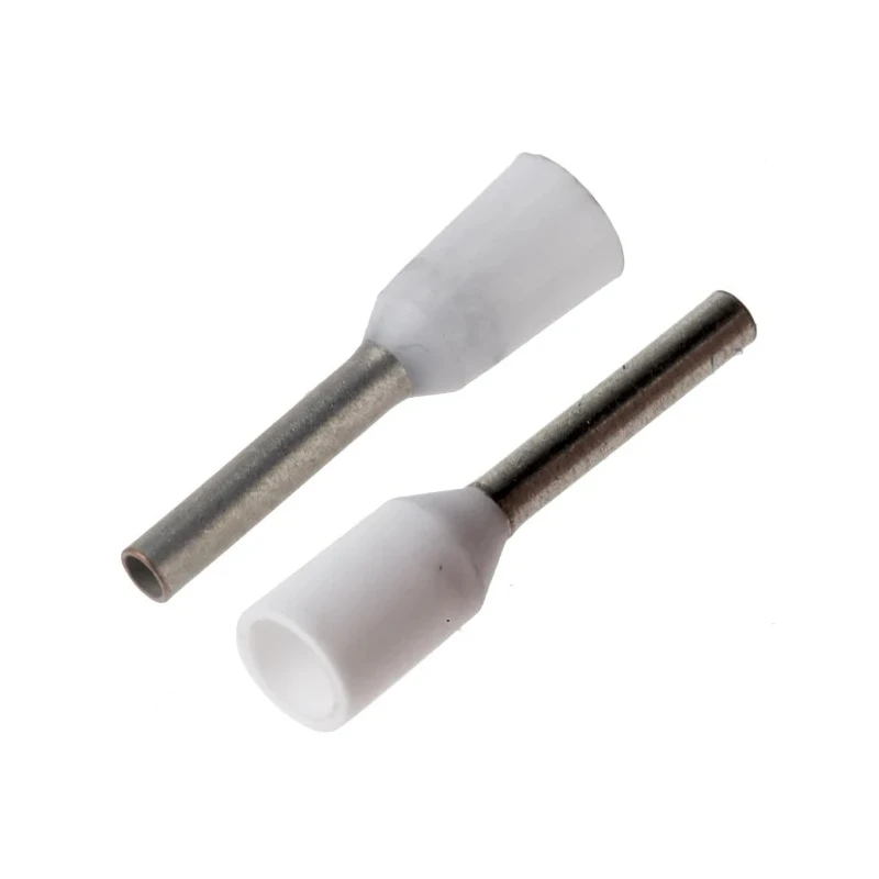 JST GTR Insulated Crimp Bootlace Ferrule 8 mm Pin Length 1.2 mm Pin Diameter White to 18 AWG Wire Size GTR0.75-8