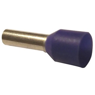 JST GWE Insulated Crimp Bootlace Ferrule Copper Terminal 2.2 mm Pin Diameter 8 mm Pin Length Blue 14 AWG GWE2.5-8