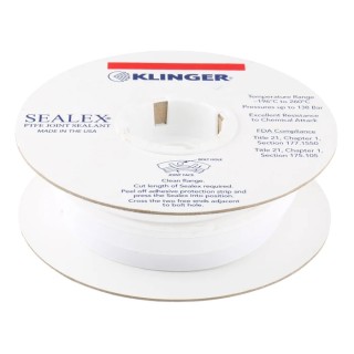 Klinger White PTFE Thread Seal Tape 5 m x 14 mm Width x 5 mm Thickness SEA1450005BR