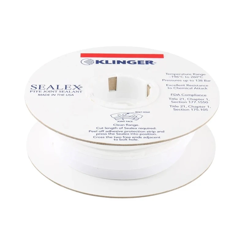 Klinger White PTFE Thread Seal Tape 5 m x 14 mm Width x 5 mm Thickness SEA1450005BR