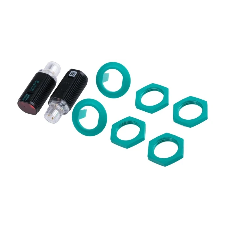 Pepperl + Fuchs Through Beam Photoelectric Sensor Barrel Style 20 m Detection Range PNP Output IP67 GD18/GV18/73/120