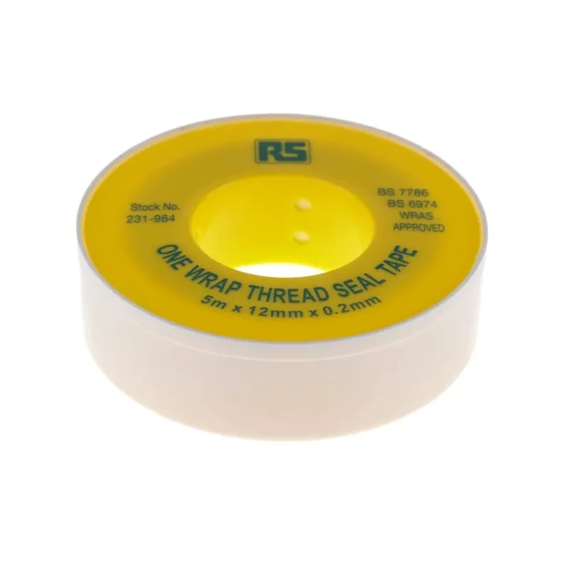 RS PRO White PTFE Thread Seal Tape 12mm Width x 0.2mm Thickness x 5m Length 231-964