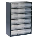 Raaco Drawer Storage Unit 18, Steel Frame, Polypropylene Drawers, Blue, 417mm x 306mm x 150mm 137478