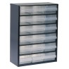Raaco Drawer Storage Unit 18, Steel Frame, Polypropylene Drawers, Blue, 417mm x 306mm x 150mm 137478