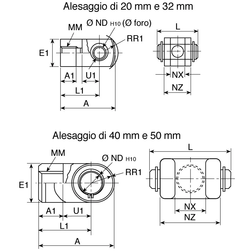SMC Double Knuckle Joint for Rod End Nut Compatible Bore Size 40 mm Y-G04