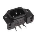 Schurter C14, C18 Straight Panel Mount IEC Connector, 250V Female, 10A GSP1.3101.1