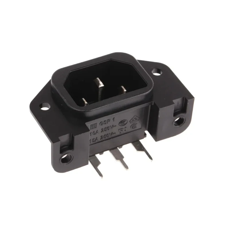 Schurter C14, C18 Straight Panel Mount IEC Connector, 250V Female, 10A GSP1.3101.1