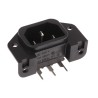 Schurter C14, C18 Straight Panel Mount IEC Connector, 250V Female, 10A GSP1.3101.1