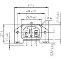 Schurter C14, C18 Straight Panel Mount IEC Connector, 250V Female, 10A GSP1.3101.1