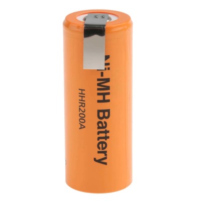 Panasonic 1.2 V NiMH Rechargeable Battery, 2.04 Ah, 17 mm Diameter HHR-200A-1Z