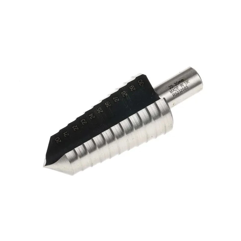 RS PRO High-Speed Steel Multi-Diameter Step Drill Bit 20 to 30 mm Cone Shank Bright Finish 232-585