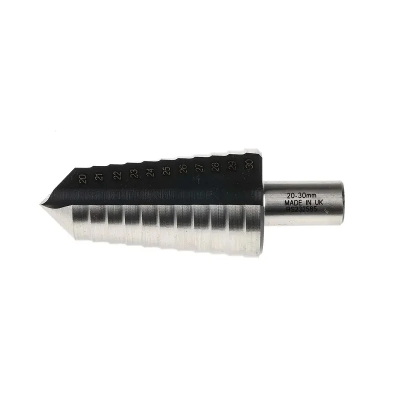 RS PRO High-Speed Steel Multi-Diameter Step Drill Bit 20 to 30 mm Cone Shank Bright Finish 232-585