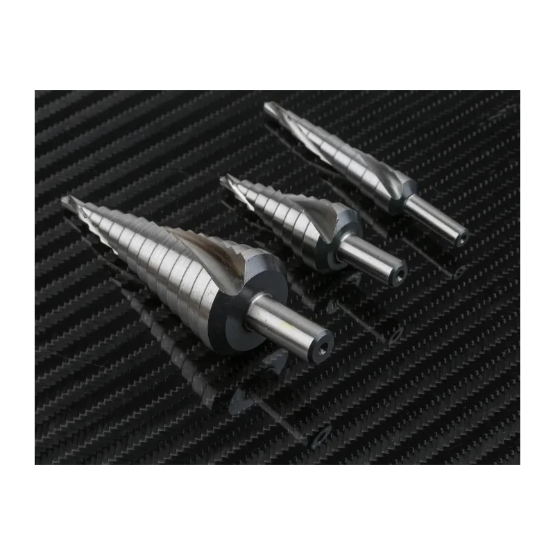 RS PRO 3-Piece Step Drill Bit Set for Metal 4 mm Min to 30 mm Max HSS 232-614